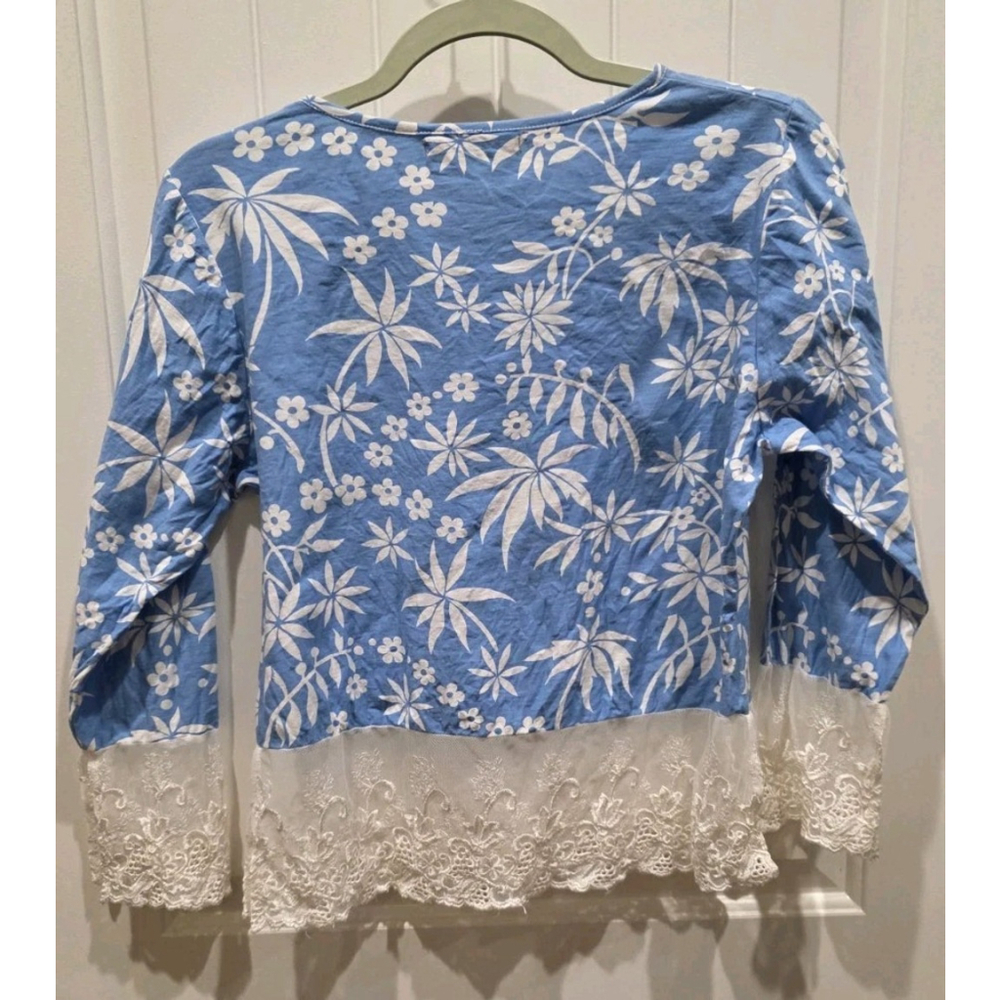 Chaudry B Size S NWOT Washed Sample Y2K 70x's Floral Vintage Wide Lace Boho 3/4 - Picture 11 of 11